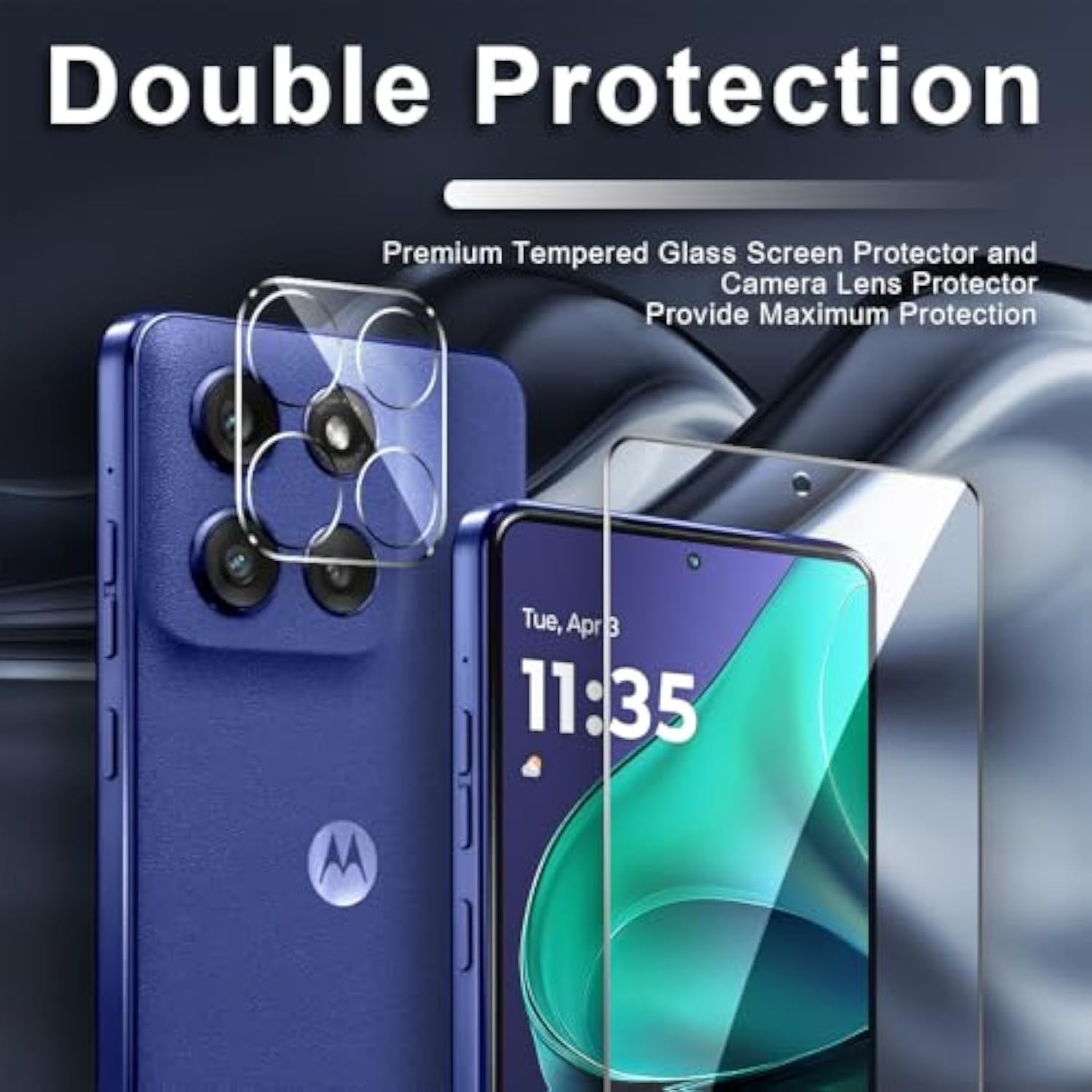 2 Pack Tempered Glass Screen Protector For Motorola Moto G Stylus 5G 2025 With 2 Pack Camera Lens Protector,Ultra Hd, Anti-Fingerprint Case Friendly