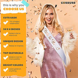 'Bride To Be' Bachelorette Party Sash - Bridal Shower White Satin Sash With Rose Gold Foil Lettering - Hen Party Decorations Supplies Accessories, Wedding Engagement Party Favors Gift