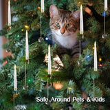 Christmas Tree Candles, 10 Pack Flameless Taper Candles For Christmas Tree Decor, Fake Led Candle Battery Operated With Remote For Xmas Wedding Home Gift With Crystal Ball Hook