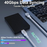 Usb 4 Right Angle Cable 3.3Ft (240W, 40Gbps, 8K Video) Compatible With White Thunderbolt 4, Usb-C High Speed Data Transfer 90 Degree