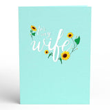 Everyday Pop-Up Card For Her And Him - 3D Greeting Cards For Boys, Girls, Men, Women - For My Wife Sunflower - 5" X 7" Card - Blank Notecard & Envelope Included