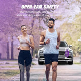 Purple Open-Ear Bone Conduction Bluetooth Headphones Wireless Earbuds