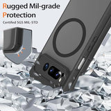 Magnetic Case for Google Pixel Fold (2023), Translucent Frosted Matte Back, Compatible with Mag Safe Wireless Charger, Slim Fit Shockproof Case