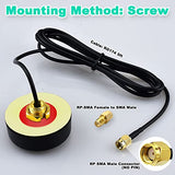 Wifi Puck Antenna Dual Band 2.4G 5.8 Ghz, 5Dbi Omni-Directional Mini Screw Mount Rp-Sma Male Antenna 5Ft Cable W/Sma Male To Rpsma Female Adapter For Wifi Router Hotspot Wireless Network Card