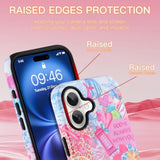 Case Compatible With Iphone 16 Compatible With Magsafe Summer Collage Coastal Scratch Resistant Hybrid 2-Layer Hard Protective Phone Cover For Girl Women Boy Men 6.1 Inch Pink