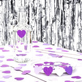 Purple White Lavender Heart Confetti - 300Pcs Valentines Mothers Day Decor Glitter Paper Dots Bridal Baby Shower Wedding Bachelorette Engagement Birthday Party Table Decorations