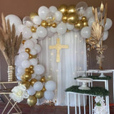 Metallic Gold Balloons Set, Pack Of 35 12 Inch White Gold Confetti Latex Balloon, Gold And White Birthday Party Balloons For Women Girls Wedding Engagement Baby Bridal Shower Party Decorations