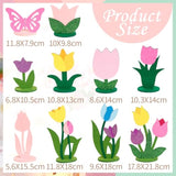 18 Pcs Tulip Felt Table Decorations Butterfly Felt Table Centerpieces Flowers Tulip Centerpieces For Spring Decoration For Home Office Mother'S Day Decorations