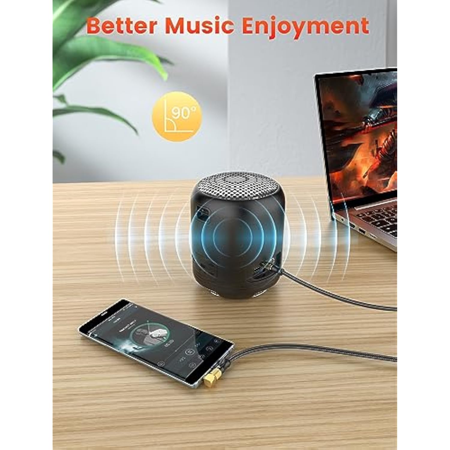 Aux Cable For Car? 90 Degree Right Angle Auxiliary Cable Stereo Aux Jack To Jack Cord Compatible For Mp3 Player, Car Stereos, Smartphone, Speakers, Headphone And More(5Ft/1.5M)