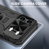 For Iphone 15 Pro Max Privacy Case With [Anti-Peep Screen Protector] Phone Case Built-In Slide Camera Cover & Magnetic Ring Kickstand, Heavy Duty Drop Protection For 15 Pro Max Iphone Case-Black