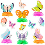 12Pcs Spring Butterfly Honeycomb Centerpieces Table Toppers 3D Butterfly Table Decorations Springtime Summer Photo Booth Props For Kids Girls Baby Shower Birthday Party Wedding