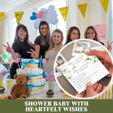 Baby Shower Advice Cards For Parents To Be - 50 Pcs Green Advice And Wishes Cards For Baby Shower Decorations Ideas, Words Of Wisdom For New Parents