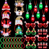 40pcs Light Up Christmas Headbands Glasses Wristbands Glow Party Favors