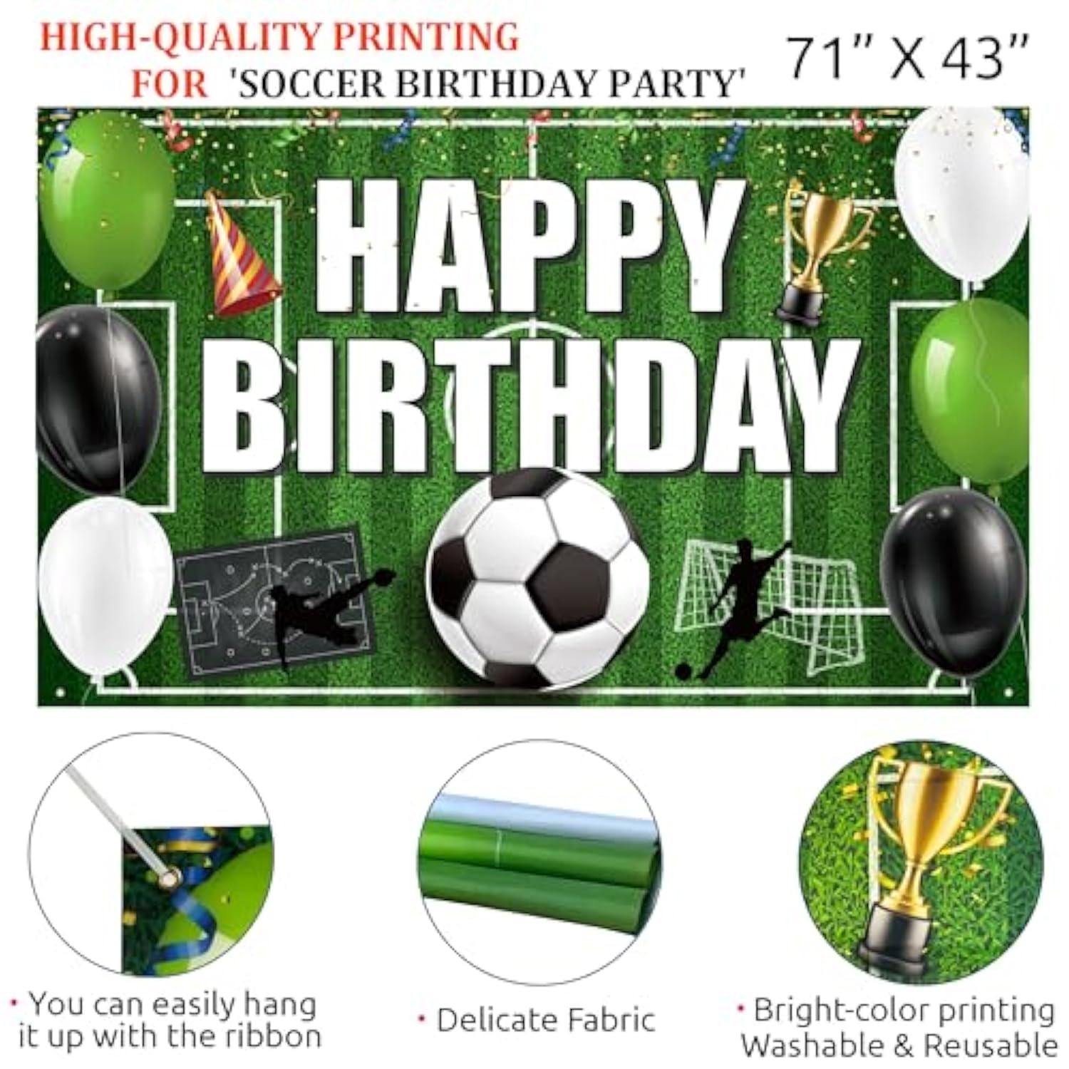 Soccer Party Decorations - 158Pcs Balloon Garland Arch Kit With Happy Birthday Banner