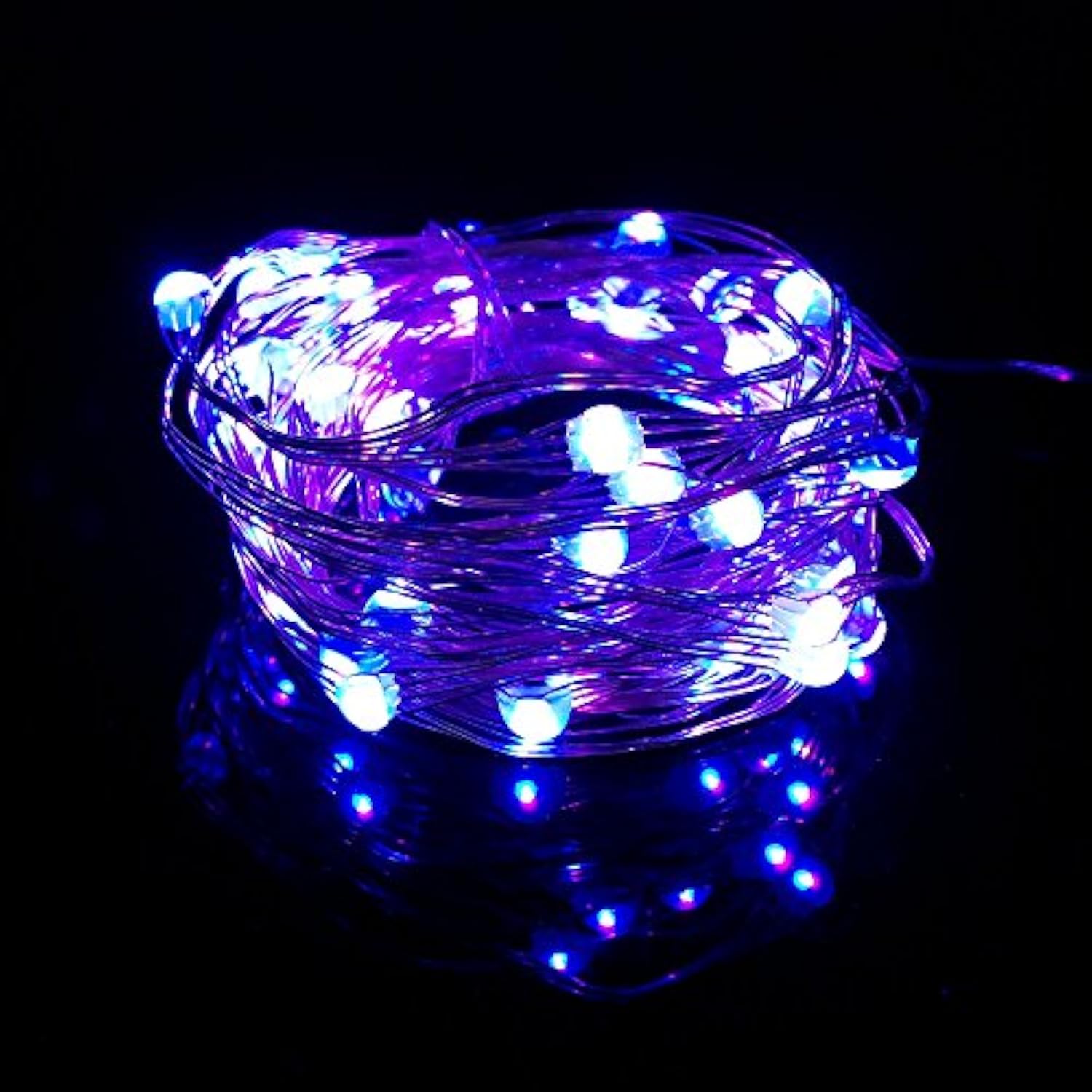 2 Pack Multi Color Changing String Lights,Battery Powered Led String Lights With Remote,50Leds 16Ft Silver Wire Lights F