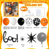 Halloween BOO Balloon Arch Garland Kit Orange Black White Pumpkin Eyeball Spider Party Decor