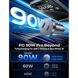 Usb C Charger Cable 5-Pack & 90W Usb C Car Charger,All Metal Super Fast Charging