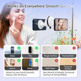 Magnetic Shower Mirror Phone Holder, Reusable Rotating Mount for All Phones