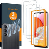 ? 3+3 PACK? Designed for Samsung Galaxy A14 5G Screen Protector Samsung A14 5G Screen Protector Tempered Glass Film,?EasyInstall Tool?9H, Ultra HD,