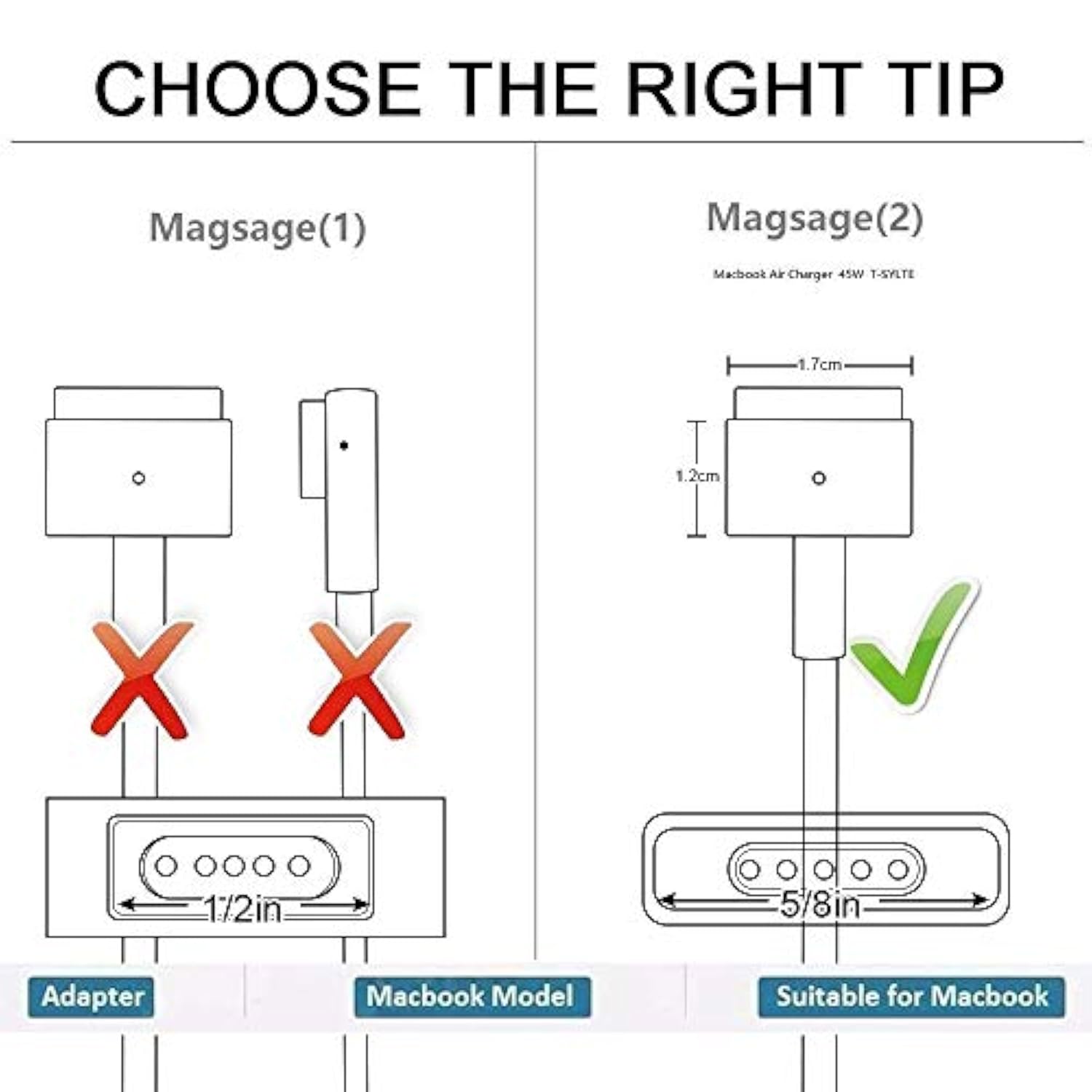 Mac Book Pro Charger, Ac 85W Magnetic T-Tip Power Adapter Charger Compatible W
