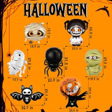 7Pc Halloween Balloons – Mummy, Spider, Bat & Ghost Party Decorations