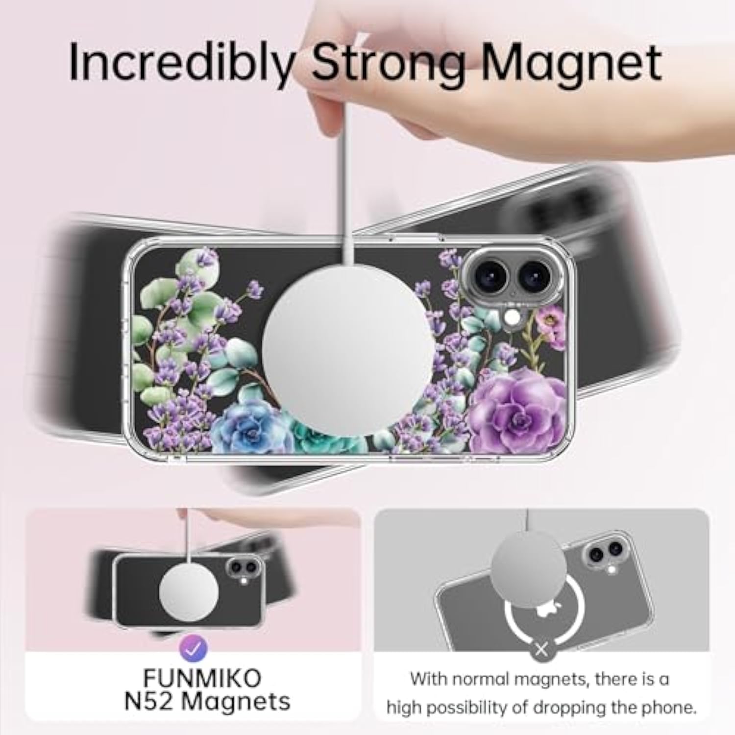 For Iphone 17 Case With Screen Protector - Wireless Charging - Crystal Acrylic Clear - Fashionable Designs For Women Girls - Slim Fit Protective Phone Cover, Colorful Succulents