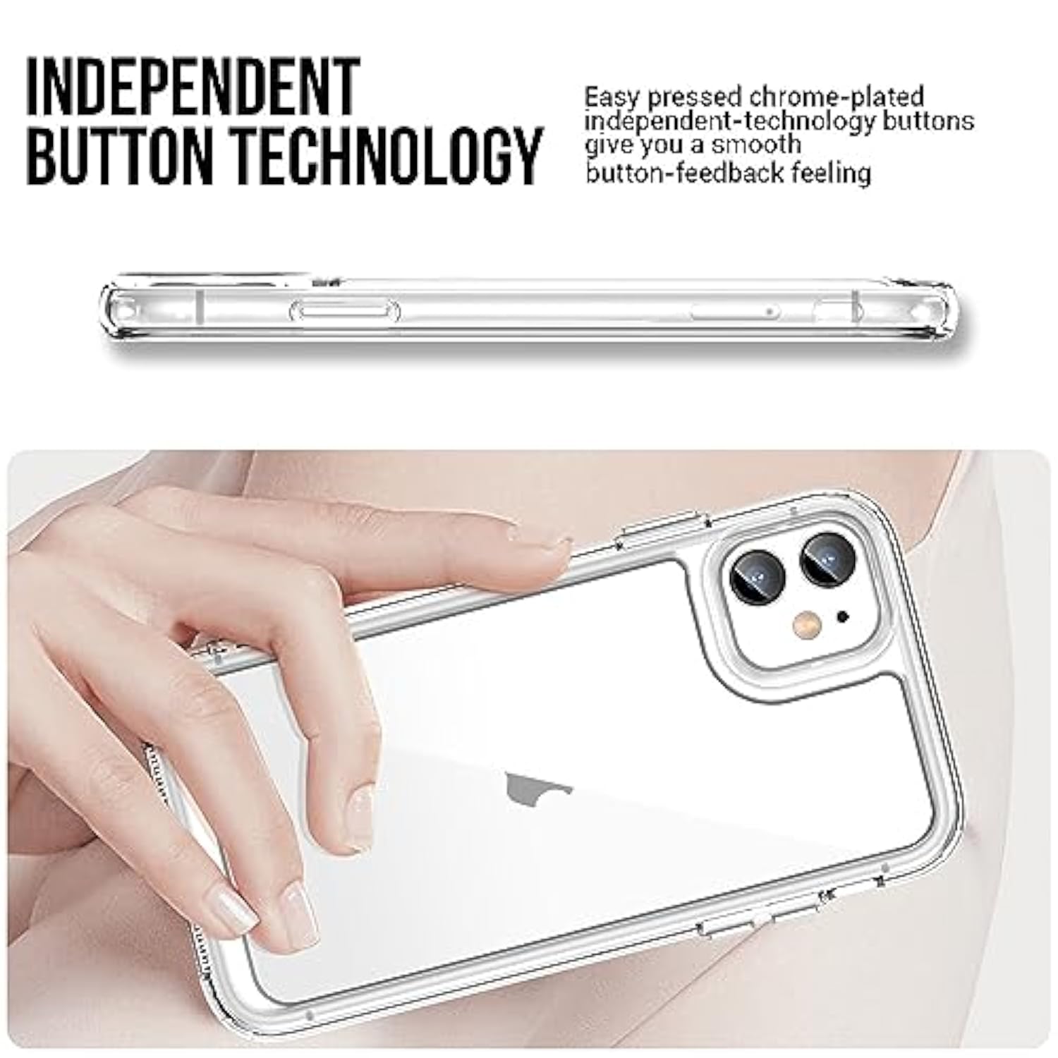 Compatible With Iphone 11 Case: With [Tempered Glass Screen Protector][Built-In 4 Airbags][Not-Yellowing] Military-Grade Shockproof Protective Phone Case For Iphone 11, Crystal Clear