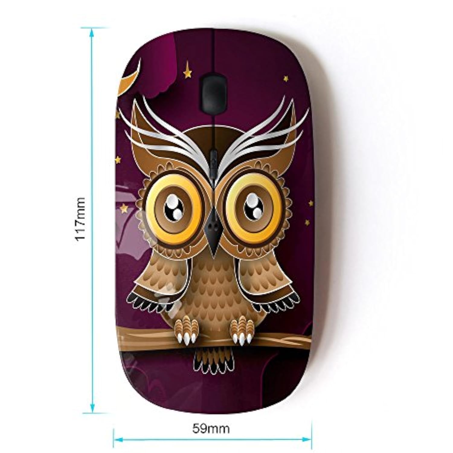[ Optical 2.4G Wireless Mouse ] Owl Purple Smart Design Minimalist Modern