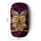 [ Optical 2.4G Wireless Mouse ] Owl Purple Smart Design Minimalist Modern