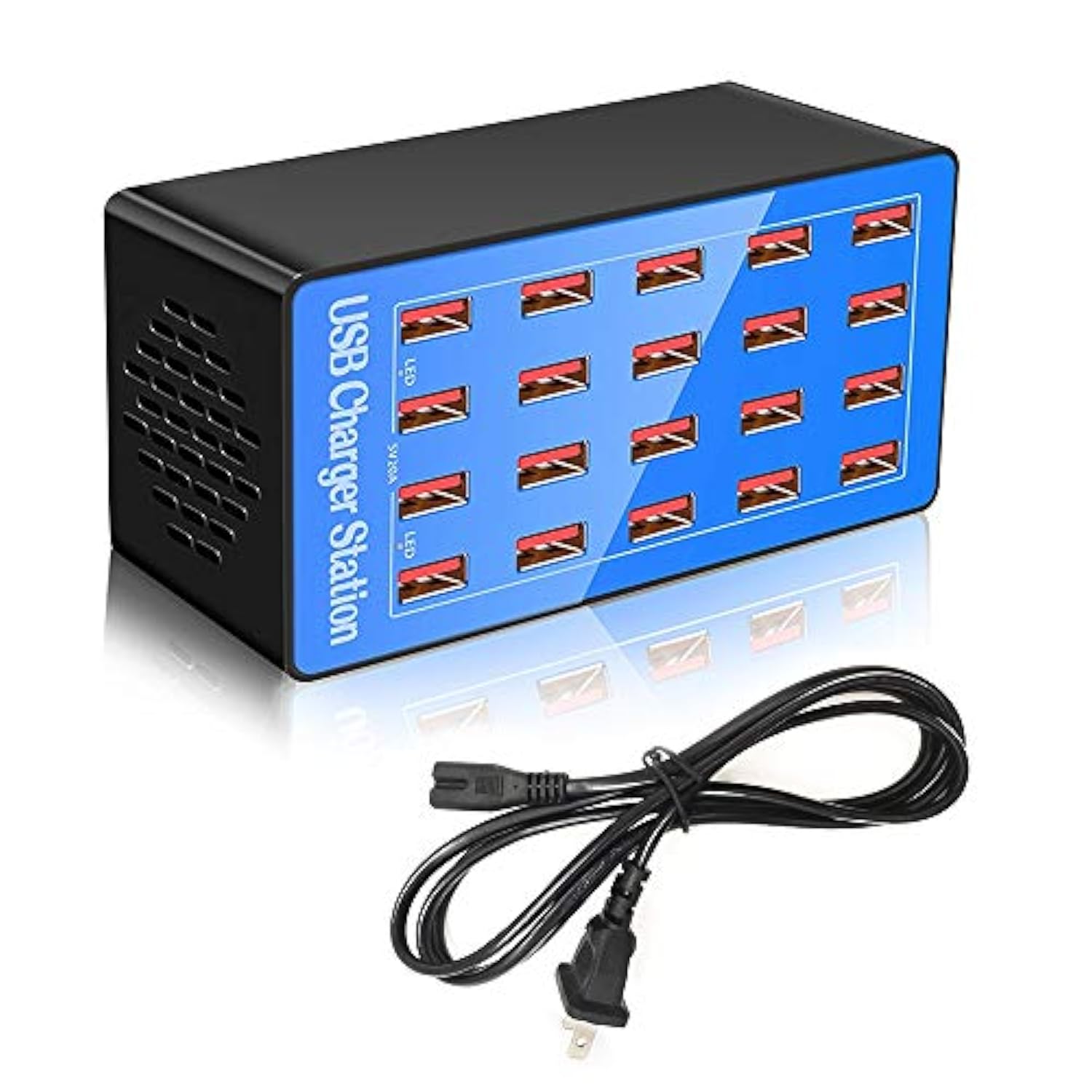 Usb Charging Station, 20-Port 100W/20A Multi-Usb Charger Station For Smartphones, Tablets, And Other Devices