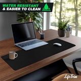 Extra Large Gaming Desk Cover - 36' X 13' Oversized Black Mouse Pad - Thick Desk Protector Mat