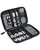 Large Electronics Travel Organizer Case, Tech Accessories Cord Storage Bag For Phone, Power Bank, Sd Card, Cables, Black