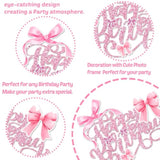 Pink Bow Birthday Cake Topper – Coquette HBD Decor for Girls, Teens & Women