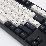 Japanese Keycaps 133 Keys Black White Keycap Cherry Profile Dye-Sub Pbt Minimalist Compatible With Gh60 / Gk64 / Gk61 / 68/87/104 Keyboard