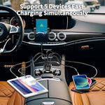 Usb C Car Charger Adapter, Pd3.0 30W & Qc3.0 30W 5 Usb Car Phone Chager Fast Charging Compatible With Iphone 16/15/14/13 Pro Max/Ipad, Tablet, Galaxy S24/Note 20 And More.
