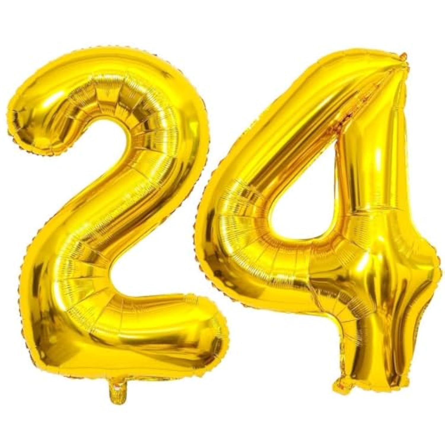 Gold 24 Number Balloons, 40 Inch Giant Number 24 Balloons Foil Mylar Helium Gold Number Balloons For 24Th Birthday Party Supplies Anniversary Event Celebration Decorations
