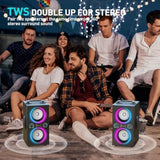 Bluetooth Speakers, 80W(Peak) Wireless Tws Portable Bluetooth Speaker, Beat-Driven Lights, 100Db Loud Stereo Speaker With Bassup, Speakers With Subwoofer For Outdoor, Party, Camping