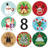 1000 Merry Christmas Stickers - 8 Designs, 1.5 Inch Round, Adhesive Xmas Decorative Holiday Envelope Seals For Cards & Gift Boxes
