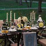 9Pcs Retirement Party Decorations, Black And Gold Retirement Table Decorations, Retirement Centerpieces For Table, Retirement Decor For Retirement Party Men And Women