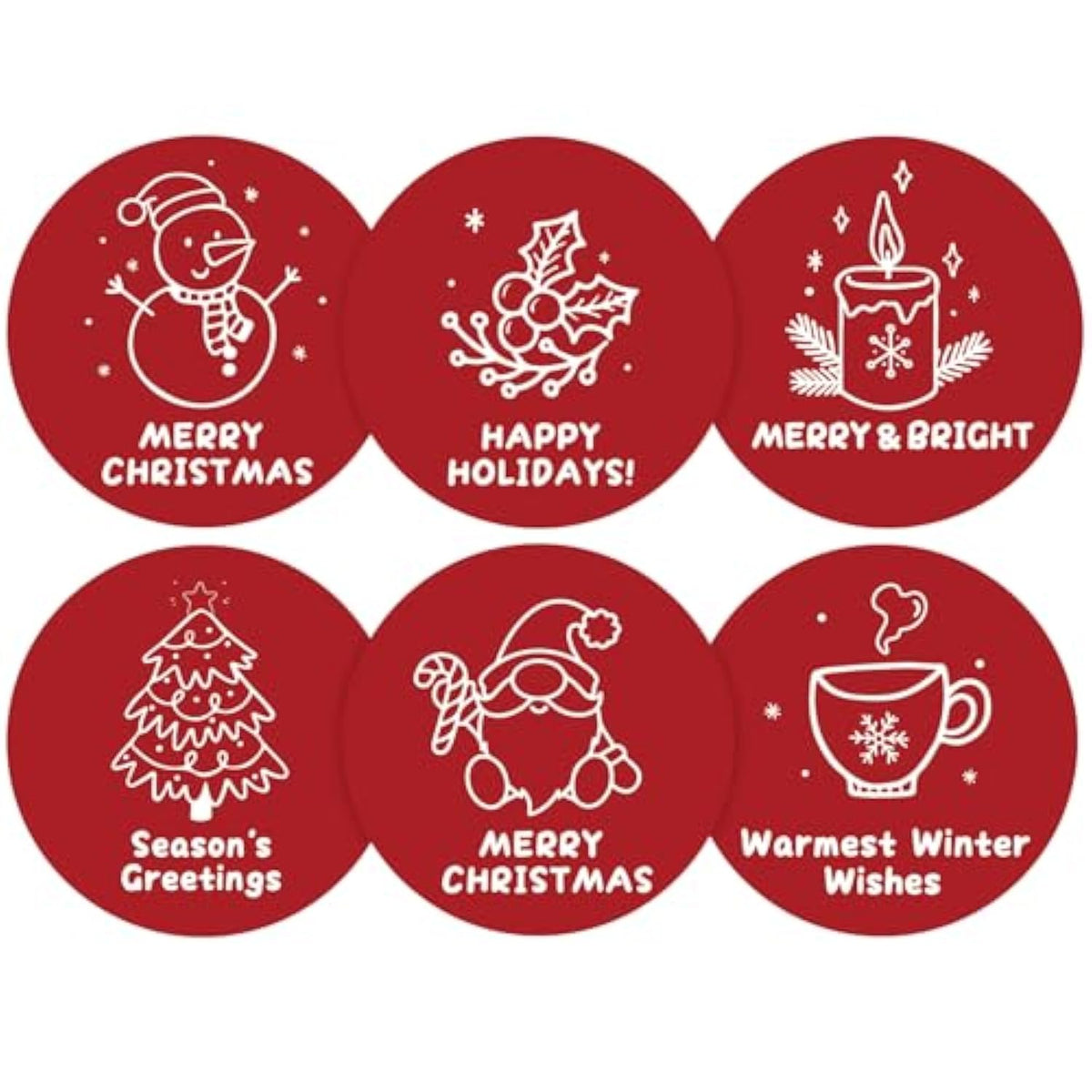 120Pcs Christmas Gift Stickers - Red Merry Christmas Stickers, 2Inch Happy Holiday Envelope Seals For Gift Wrapping, Cookie Bags, Xmas Party Supplies, Small Business Packaging