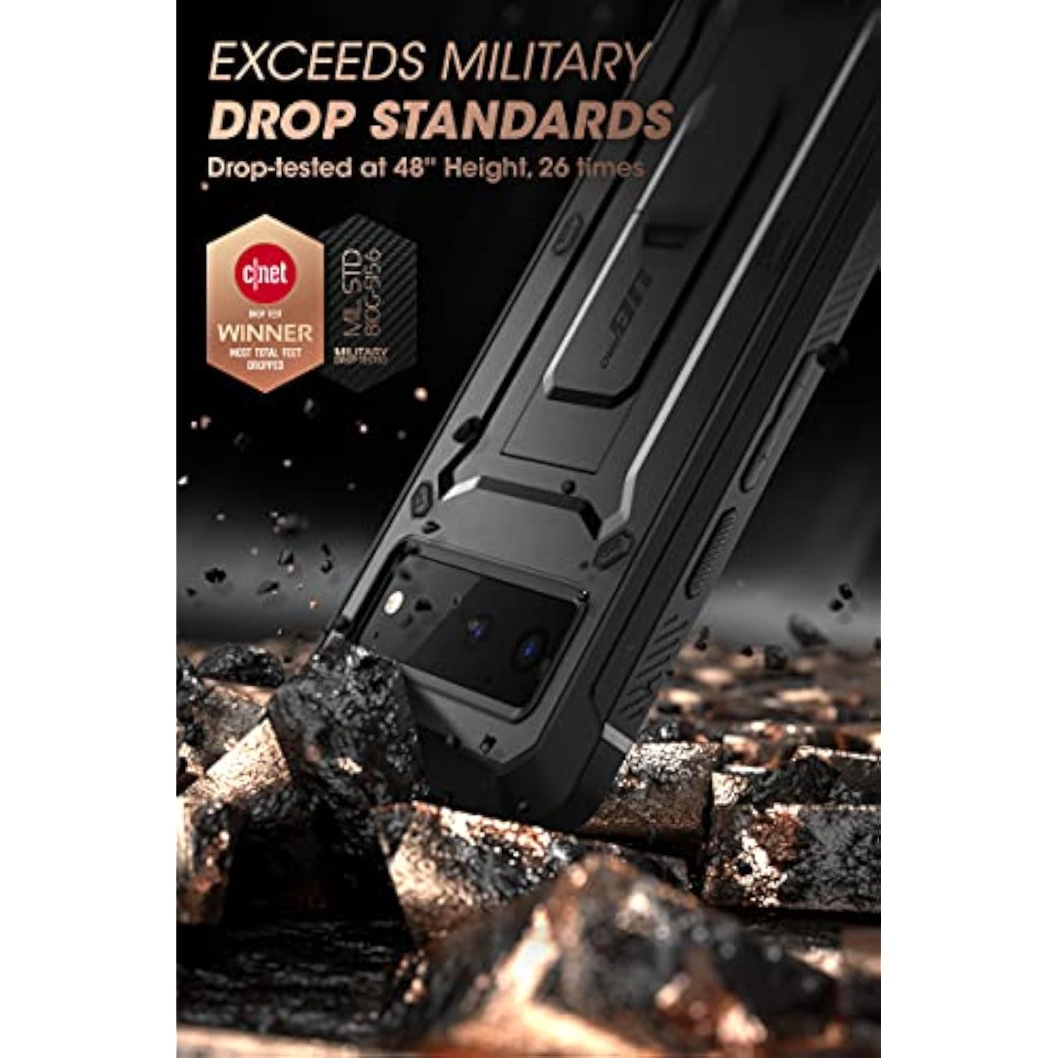 SUPCASE Unicorn Beetle Pro Series Case for Google Pixel 6 (2021 Release), Full-Body Rugged Belt-Clip & Kickstand Case with Built-in Screen Protector (Black)