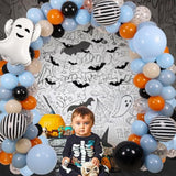 Halloween Baby Shower Balloon Arch Kit: Ghost, Bats & Retro Colors