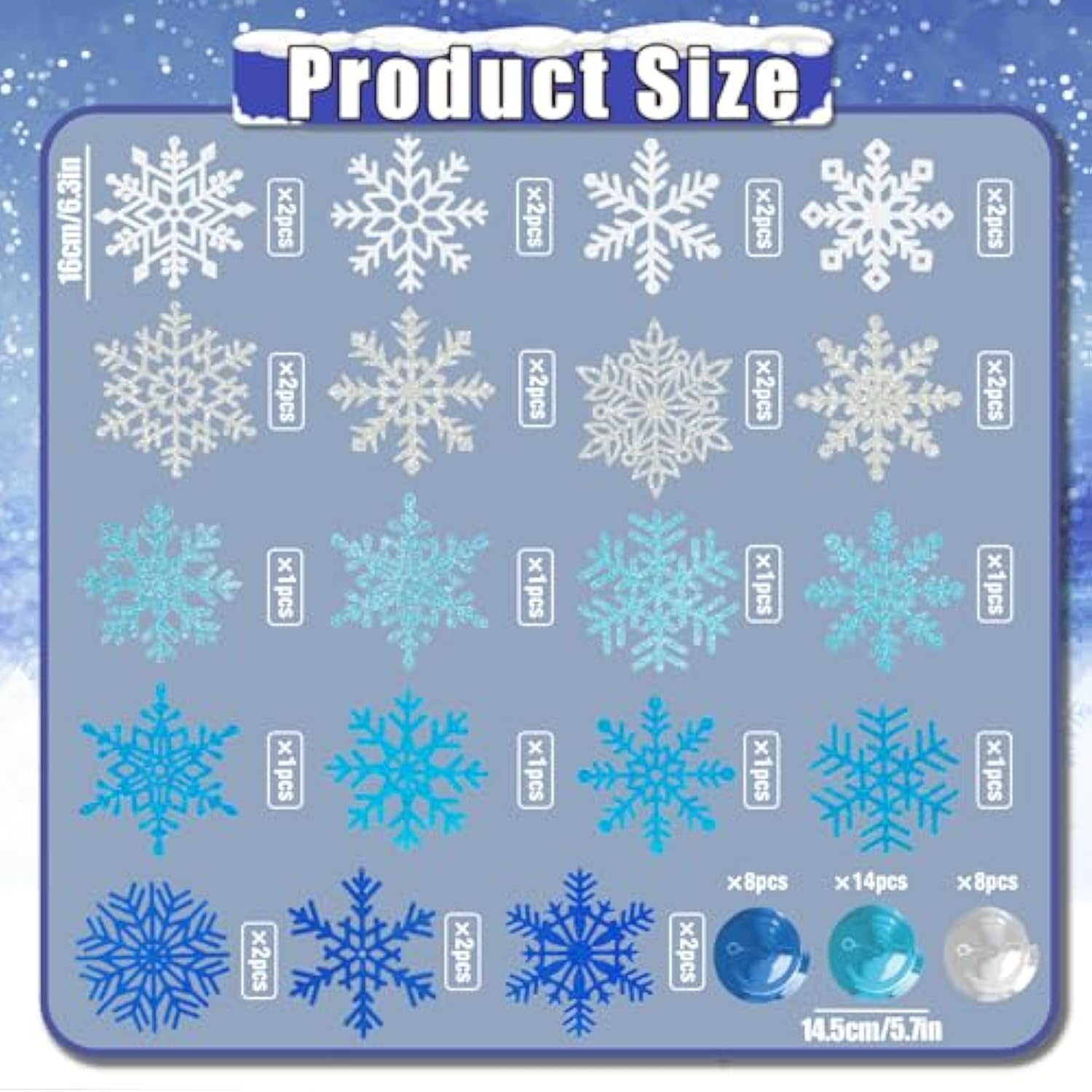 Winter Snowflake Hanging Swirl Decorations, 30Pcs Christmas Glitter Snowflakes Hanging Swirls Ornaments Ceiling Streamers For Xmas Winter Wonderland Frozen New Year Wedding Baby Shower Party Supplies