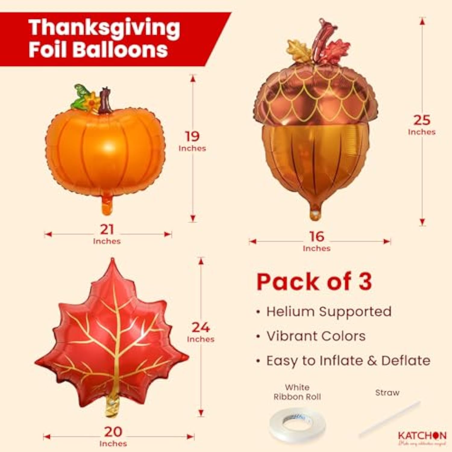 33 Pcs Thanksgiving Balloons Set 25 Inch Pumpkin Autumn Harvest Party Decorations