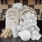 110Pcs White Balloon Garland Arch Kit, 18 12 10 5 Inch White Latex Bal