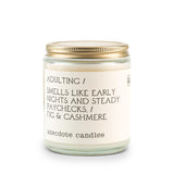 Anecdote 'Adulting' Coconut Soy Wax Candle Jar | Premium Hand Poured & Long Burning | Fig & Cashmere Scent | Phthalate-Free | For Home, Office, Gift - 7.8 Oz
