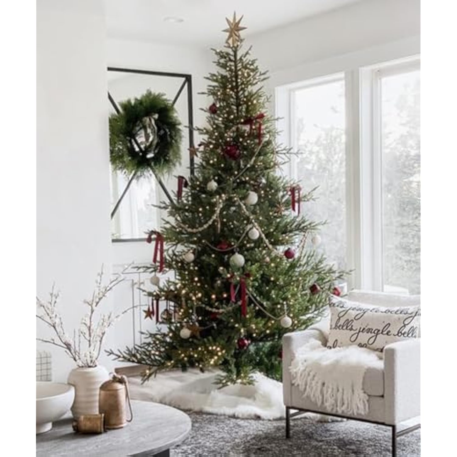 Burgundy Velvet Ribbon 5/8'' 25 Yards For Christmas Tree, Gift Wrapping, Flower Bouquet, Wreath Decorations, Bow Making