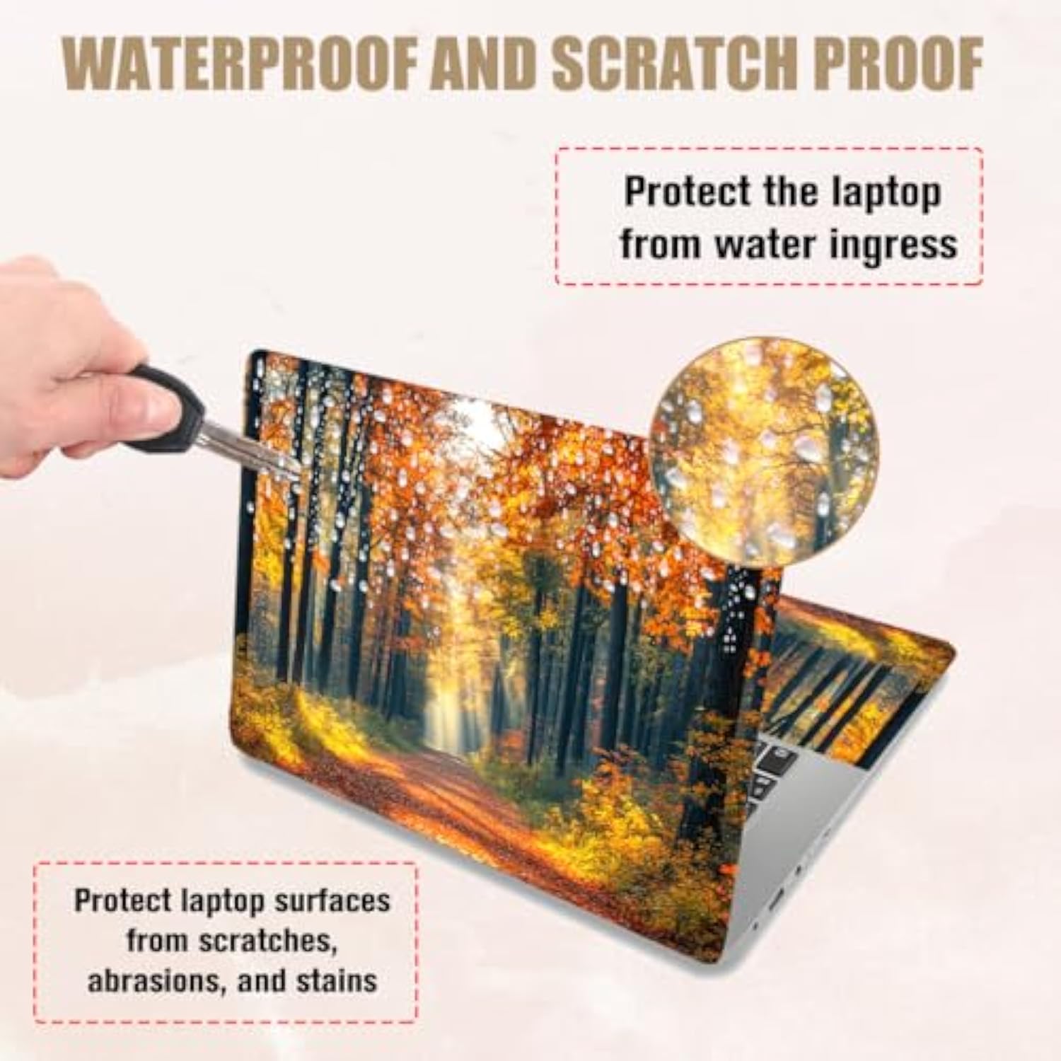 Lifelike Forest Pattern Laptop Skin Stickers Cutable Universal Size Fits 12" 13" 13.3" 14" 15 Inch Laptop Creative Removable Waterproof Notebook Art Decals Pc Protector Cover Sticker