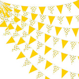 32Ft Yellow White Pineapple Pennant Banner Fabric Triangle Flag Buntin