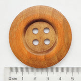 20Pcs Big Size 50Mm 2" Light Brown Round Wood Buttons 4 Holes Craft Se